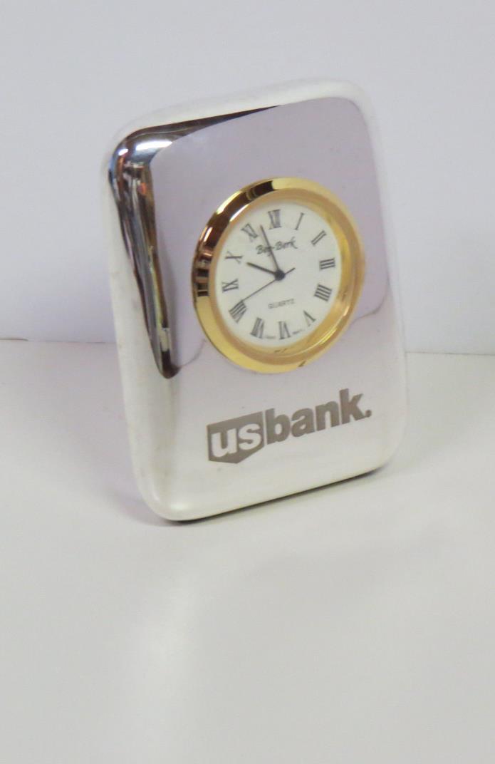 Bey-Berk International Silver & Gold Analog Desk Clock CM920 NEW in BOX VTG 2000