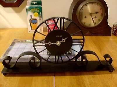 Nice Black Metal Linden Desk/Mantel Clock
