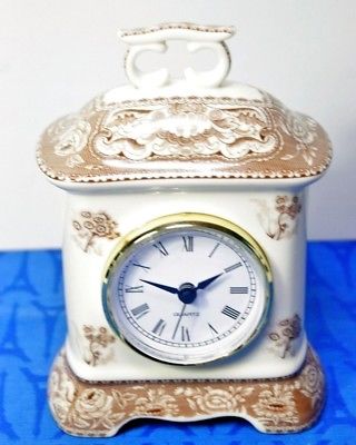 Skye McGhie Brown Botanical Desk or Mantle Clock 7