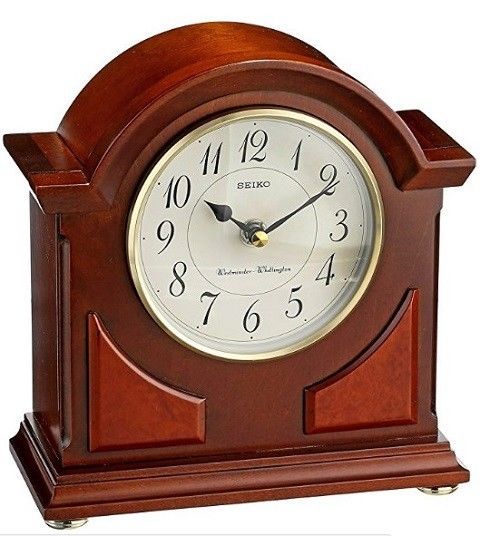 Mantel Chime Clock Desk Shelf Desktop Vintage Office Wooden Clocks Home Decor