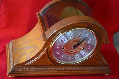Howard Miller 630-202(630202) Barrett II Mantel/Shelf Clock-Yorkshire Oak Key