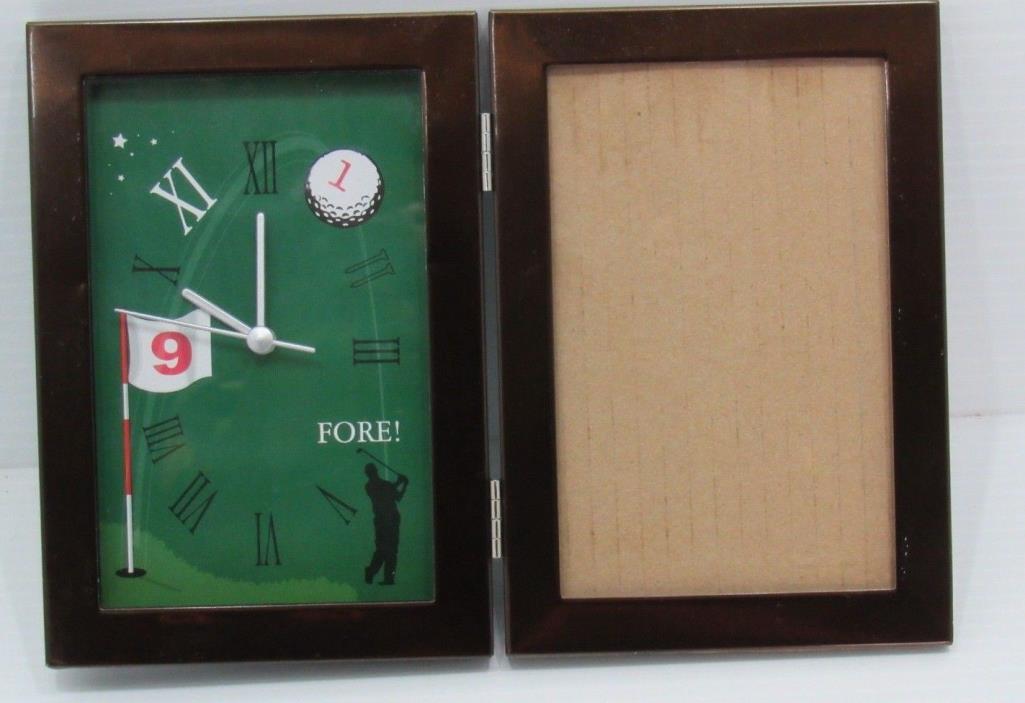 Golf Desk Clock Photo Frame Combination, Mantel, Desk Shelf Clock 3