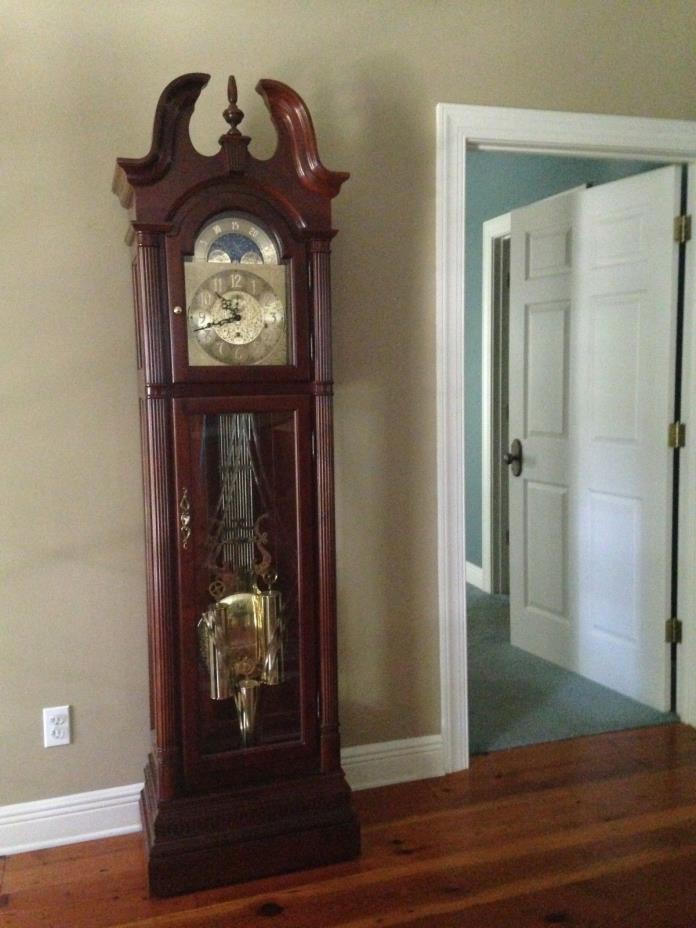 Harrington House Chiming Grandfather Clock Traditional Cherry Moon Dial Silencer