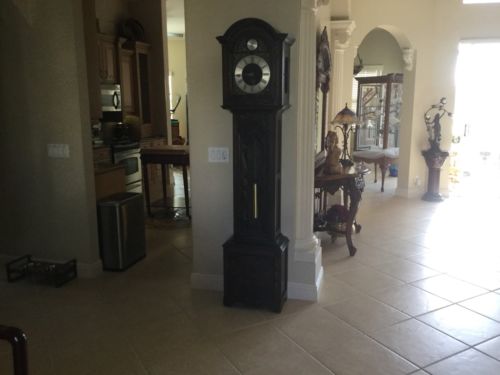 Colonial Carved Grandfather Clock Mint