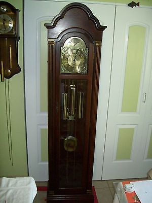 Vintage Hermle 451-050H Standing Black Forest Wood Grandfather Clock