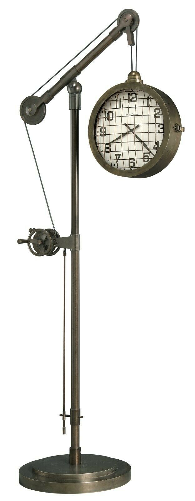 NEW HOWARD MILLER ULTRA CONTEMPORARY FLOOR CLOCK KNOWN AS THE PULLEY TIME 615092