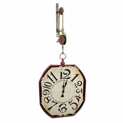 Melrose International Red and Gray Pulley Mounted Wall Clock - 58865