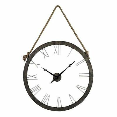Sterling Industries Rustic Iron, Silver Wall Clock - 26-8643