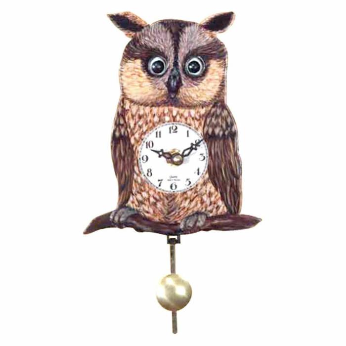 German Craftsmanship Owl's Eye Move with Pendulum Wall Clock 4W x 1.5D x5.75H in