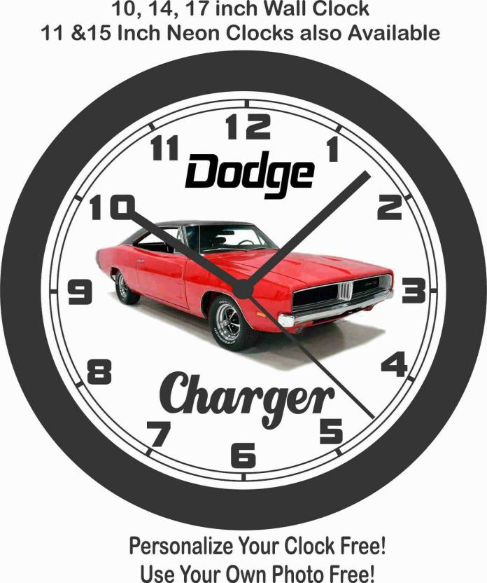 1969 DODGE CHARGER WALL CLOCK-FREE USA SHIP-NEW!