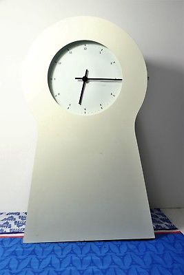 Vintage Big IKEA PS 1995 Keyhole Clock with storage, shelf Thomas Eriksson White