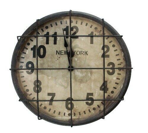 New York Subway Clock Antique Style Round Factory Clock Industrial Warehouse