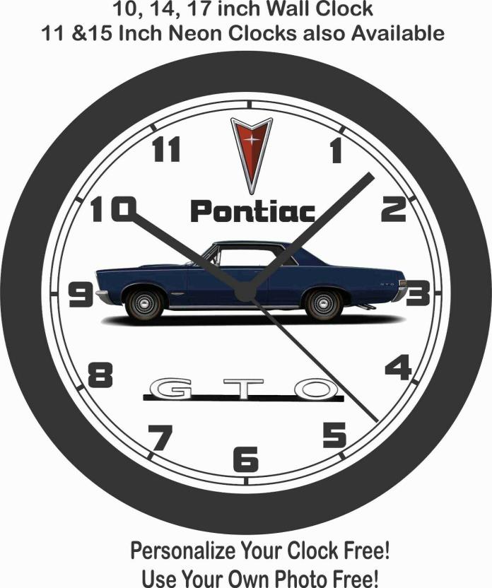 1965 PONTIAC GTO WALL CLOCK-CHOOSE 1 OF 2-NEW! FREE USA SHIP