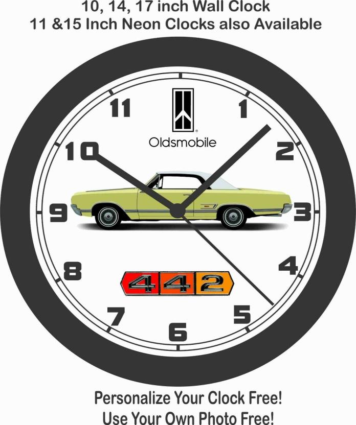 1965 OLDSMOBILE 442 CONVERTIBLE WALL CLOCK-FREE USA SHIP, CUTLASS, CAMARO