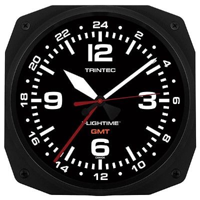 TRINTEC FLIGHTIME GMT 12 & 24 HOUR DUAL TIME UTC MILITARY  Instrument Clock 10