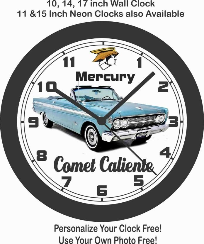 1964 MERCURY COMET CALIENTE CONV. WALL CLOCK-FREE USA SHIP!