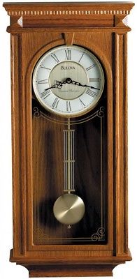 Bulova Wall Clock Analog Quartz Movement 24 25 x 11 25 Pendulum Chime Classic