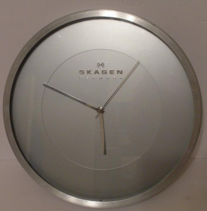 SKAGEN DENMARK Simple Wall Clock Silver Dial Aluminiun Case 12” CL-WA03MS