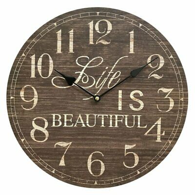 Creative Motion Industries 13.38 in. Life is Beautiful Wooden Wall Clock