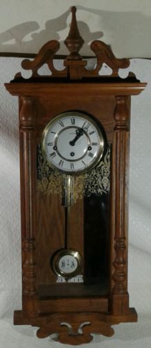 Emperor R-A wall clock mechanical pendulum 31 day w/chime made in Germany w/key