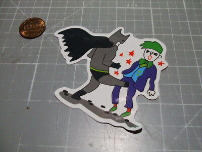 BATMAN KICKING JOKER GLOSSY Sticker/ Decal Skateboard Laptop phone Stickers NEW