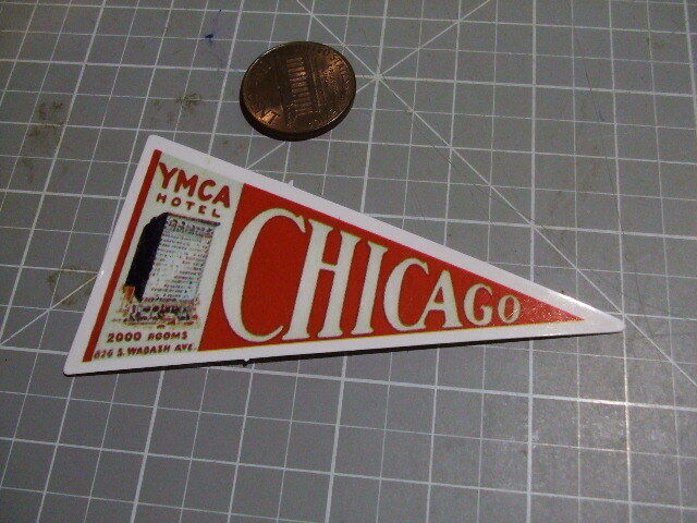 YMCA HOTEL CHICAGO VINTAGE LOOK GLOSSY Sticker Decal Luggage Laptop Sticker NEW