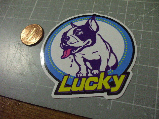 GLOSSY LUCKY DOG  Sticker Decal  Laptop Skateboard Phone NEW