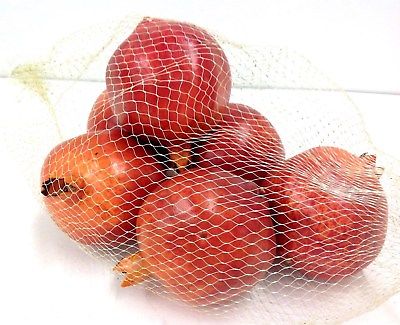 Artificial Bag of 6 Red Pomgranates~Styro/Coated
