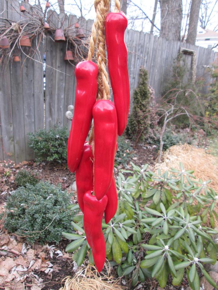 Ceramic Red Chili Peppers Wall Hanging