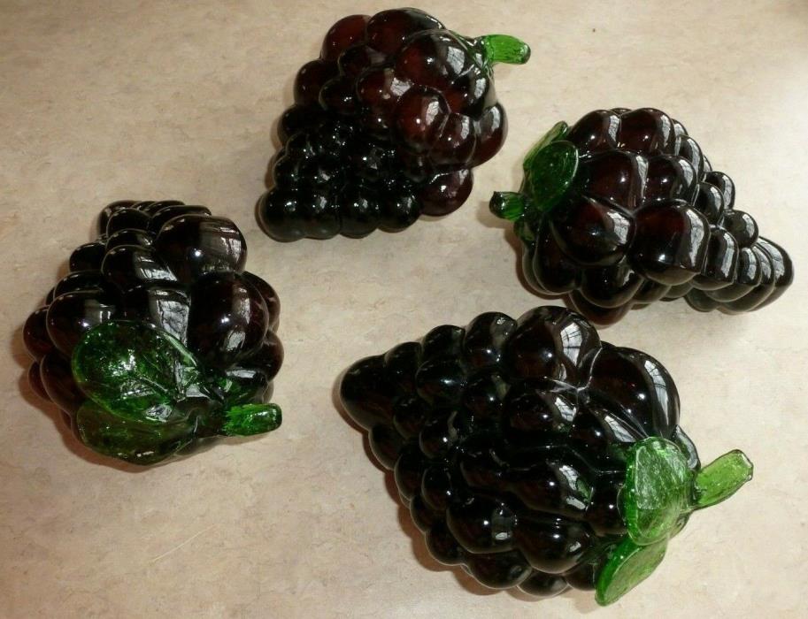 4 Molded Glass Grape Clusters
