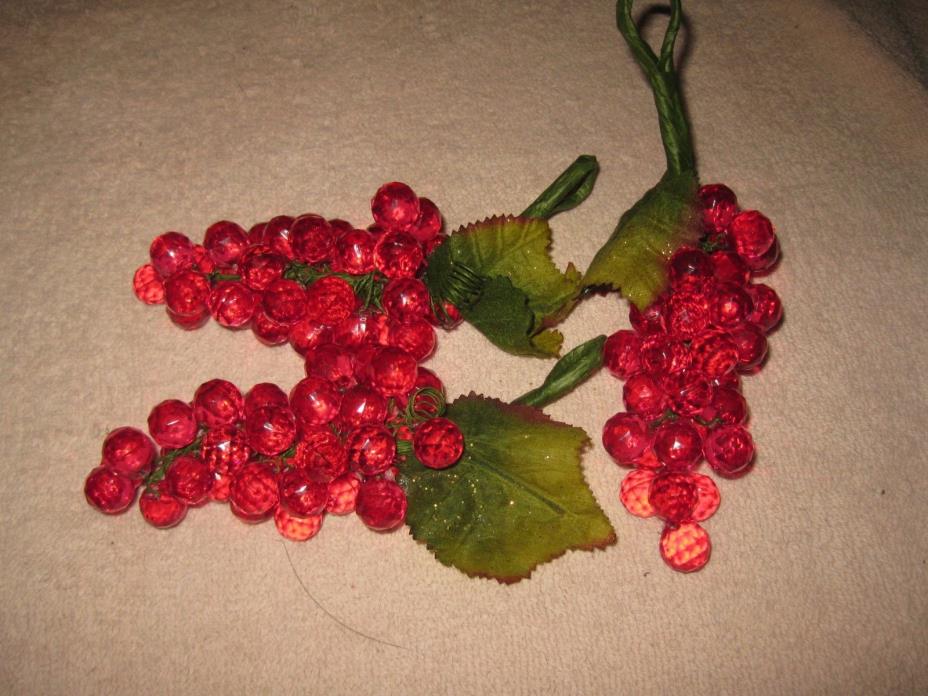 Red Grape Clusters Lot of 3