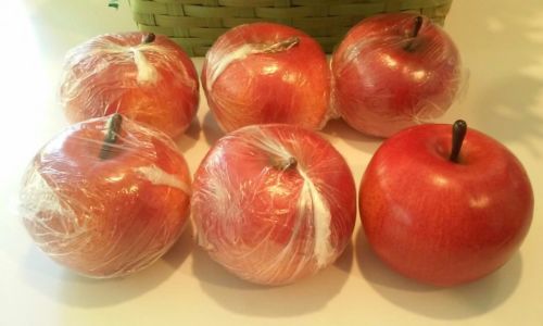 6 pcs Lifelike Artificial Red Apples