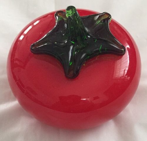 Decorative Art Glass Red Tomato Fruit Vegetable Staging Prop