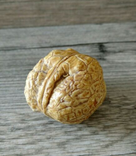 Vintage Old Stone Fruit Walnut Carved Alabaster Nut