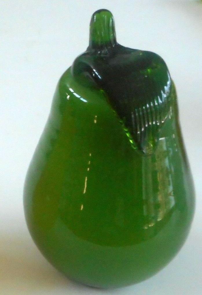 PEAR Murano Style Glass Fruit/Vegetable Life Size Green
