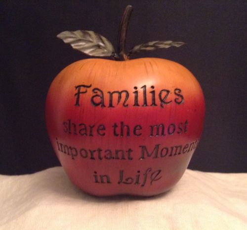 Large wood /resin apple sculpture with carved quote