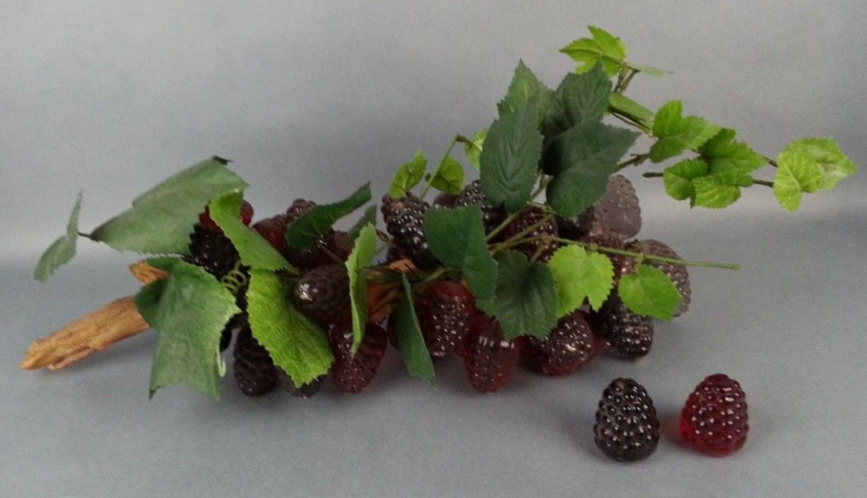 Retro Vintage Lucite Raspberry Cluster Vine  Decorative