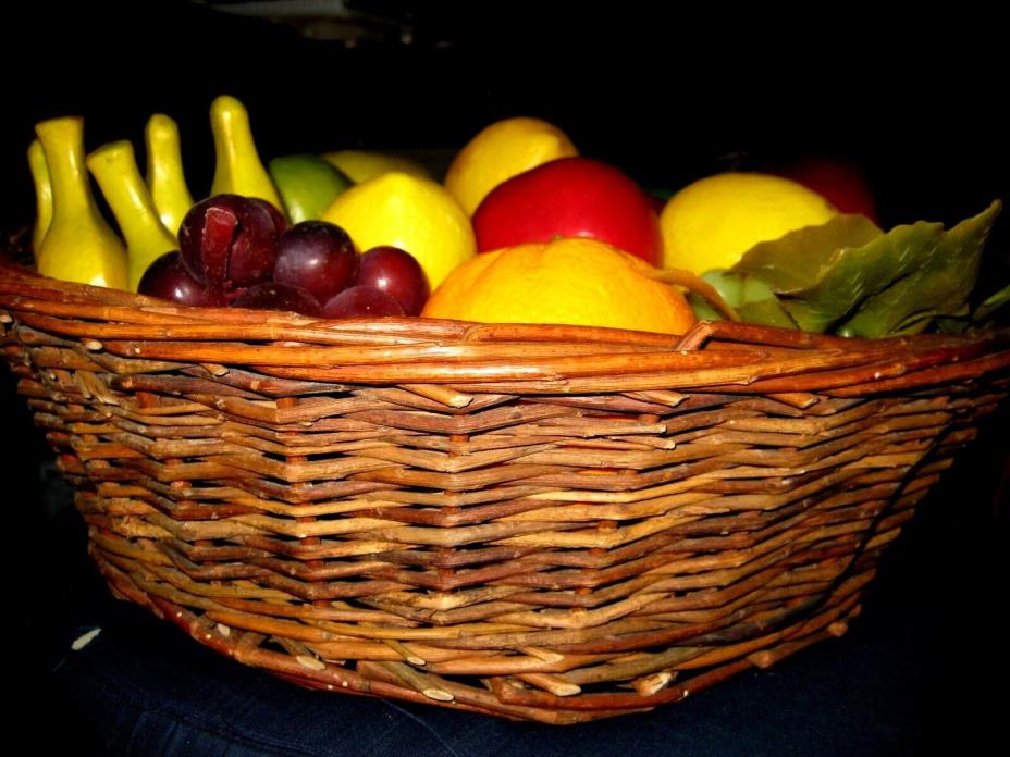 Vintage basket of Faux Fruit