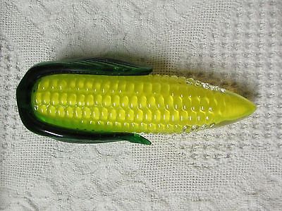 Vintage Glass Yellow & Green Corn On The Cob, Estate Find