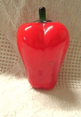 Vintage Glass Red Bell Pepper, Estate Find