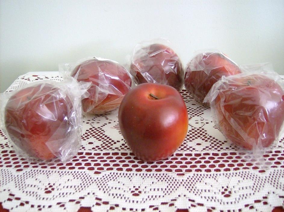 Lot of 6 Artificial Red Apples Home Decor by Gerson International