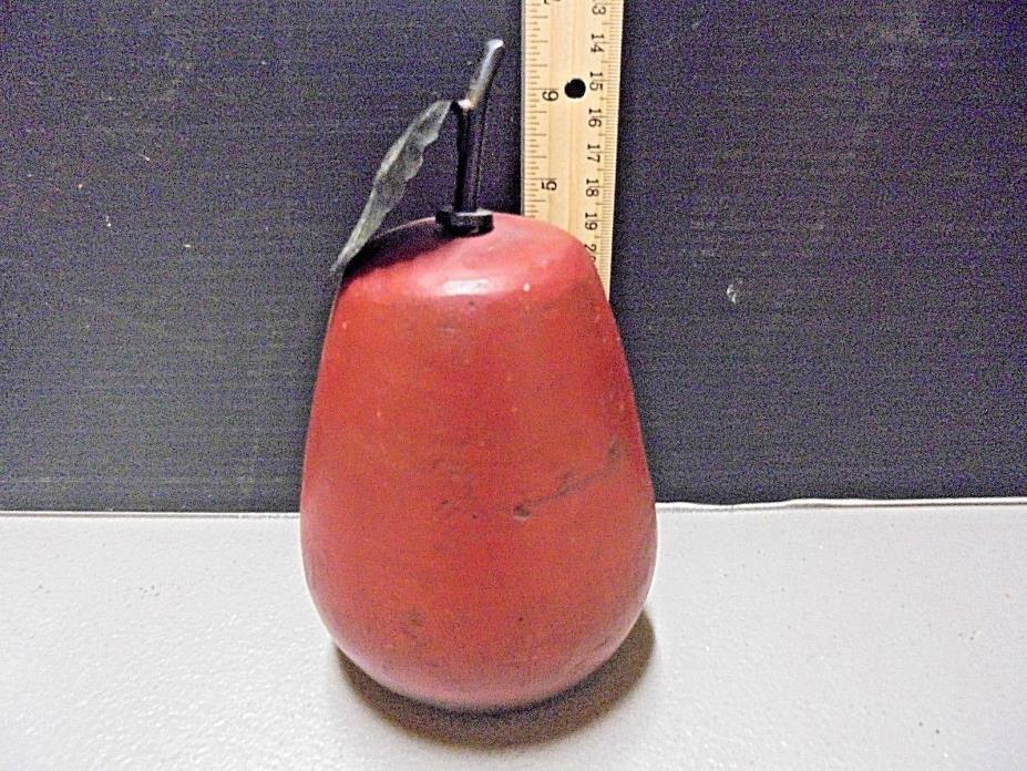 Fruit Decor Large Pear Heavy Dark Red-brown With Black Pottery ?