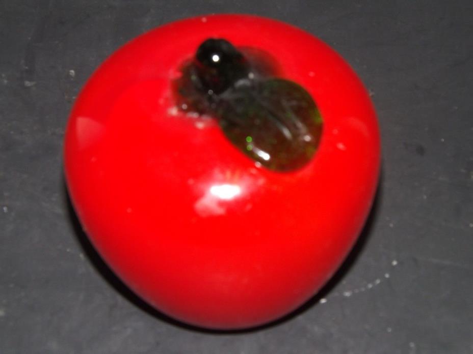 HAND BLOWN GLASS DECORATIVE FRUIT RED TOMATO LIFE SIZE