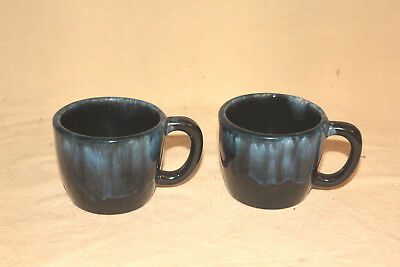 PAIR BLUE MOUNTAIN POTTERY CUPS IN COBALT BLUE GLAZE 5531