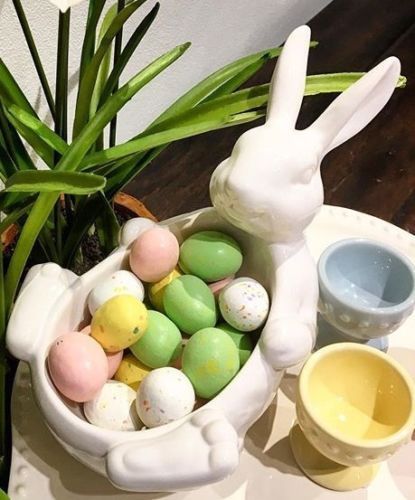 NEW Pottery Barn Bunny Belly Bowl Stoneware Candy Dish White Rabbit Easter NIB