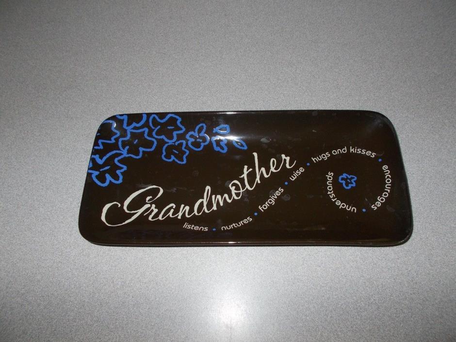 Grandmother Theme Rectangle Shape Serving Platter Dish Life is a Circle Carson