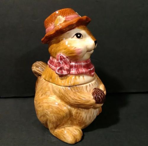 Squirrel Bowl With Tail Spoon Pumpkin Patch Ceramic