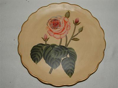 Handpainted 10 in. Decorative Pottery Plate Flower