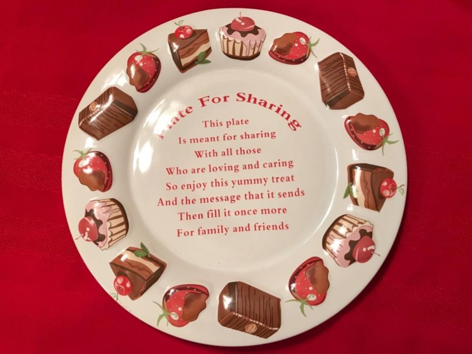 Ceramic 11” Cup Cake Dessert PLATE FOR SHARING Friends Family Serving Dish Plate