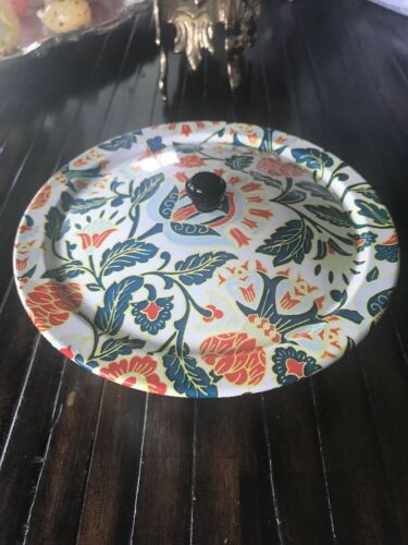 Vintage Nevco Made in the Republic of South Africa Tin Bowl Flora Design w/ Lid